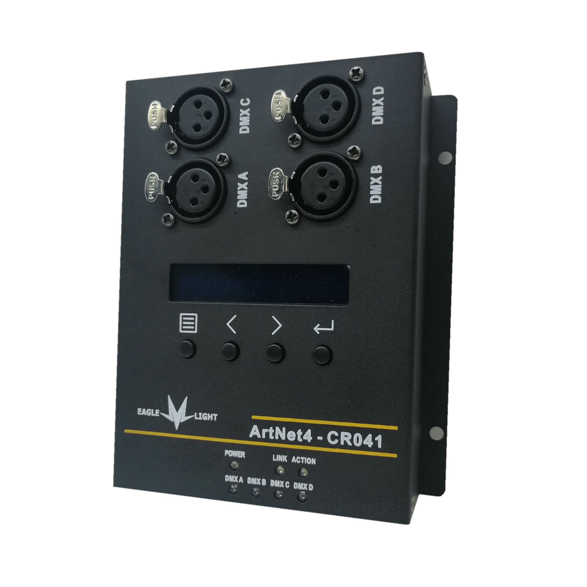 CR041R  4路ArtNet轉DMX512(網絡轉換器）可燈鉤安裝、網線POE供電